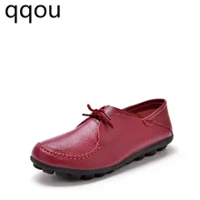 Женская обувь на плоской подошве, весна-осень, одноцветные Нескользящие туфли с кружевным ремнем для мам, повседневная обувь на плоской подошве