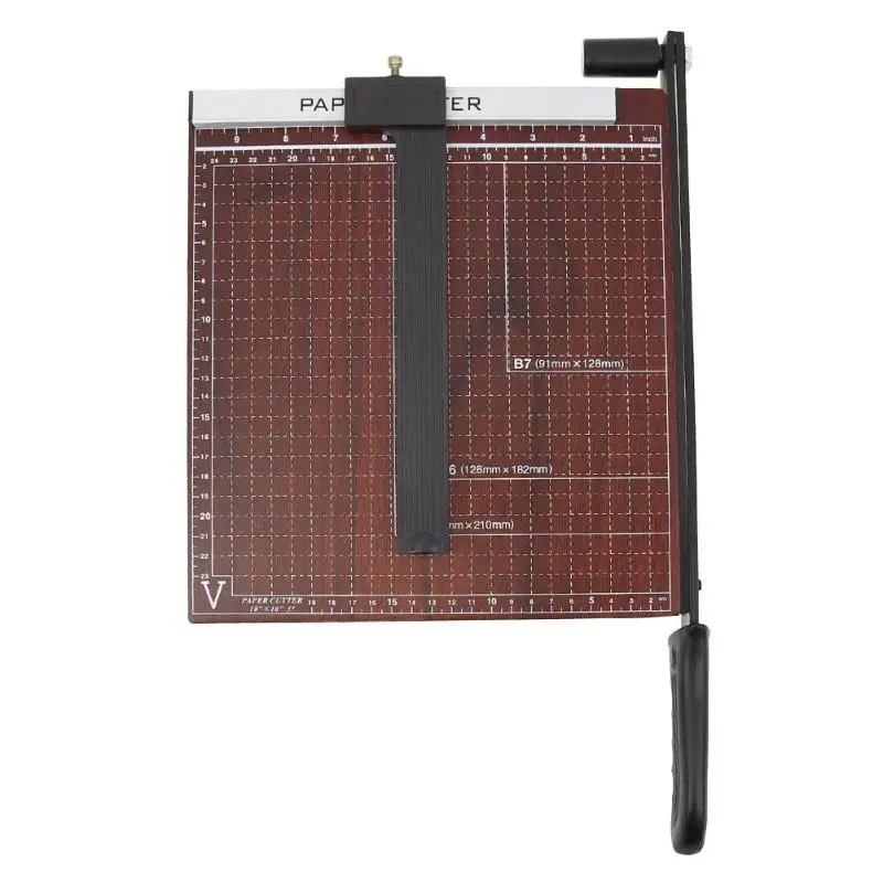 

Professional Wood Base B5 Paper Guillotine Cutter Trimmer Home Office School Paper Photo Cutting Machine