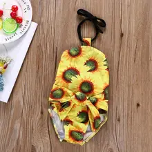Одежда для маленьких девочек; комбинезон с принтом подсолнуха для маленьких девочек; купальные костюмы; милый купальник без рукавов для девочек