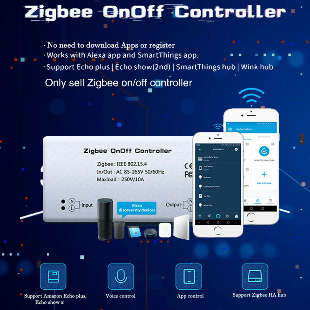 Прибор для диммера Zigbee, Светодиодная лента, голосовое управление, светодиодный, умный, для дома, вкл. Выкл., CCT, переключатель управления, приложение, работает с Amazon Alexa