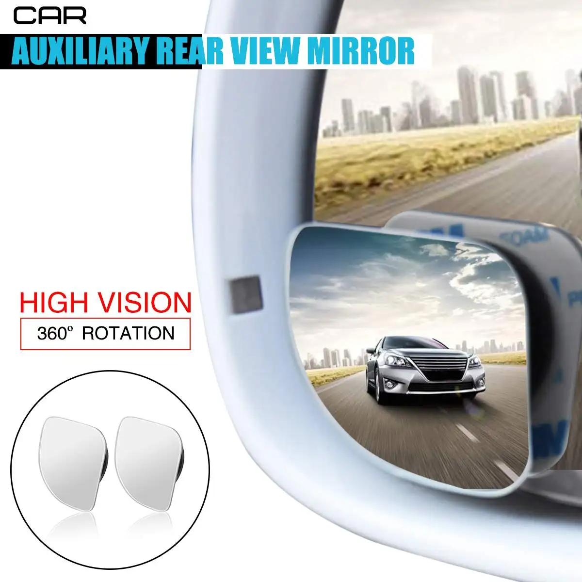 

Audew 2PCS Car Blind Spot Mirror Adjustable 360 Degree Frameless Rearview Wide Angle Round Convex for Parking Rear View Mirror