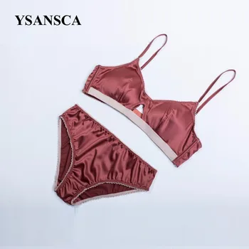 

YSANSCA High Quality Cotton Underwear Set Fashion Striped Bra Set Noble Girl Lingerie Set Push Up Bra Sexy Bra And Panty Sets