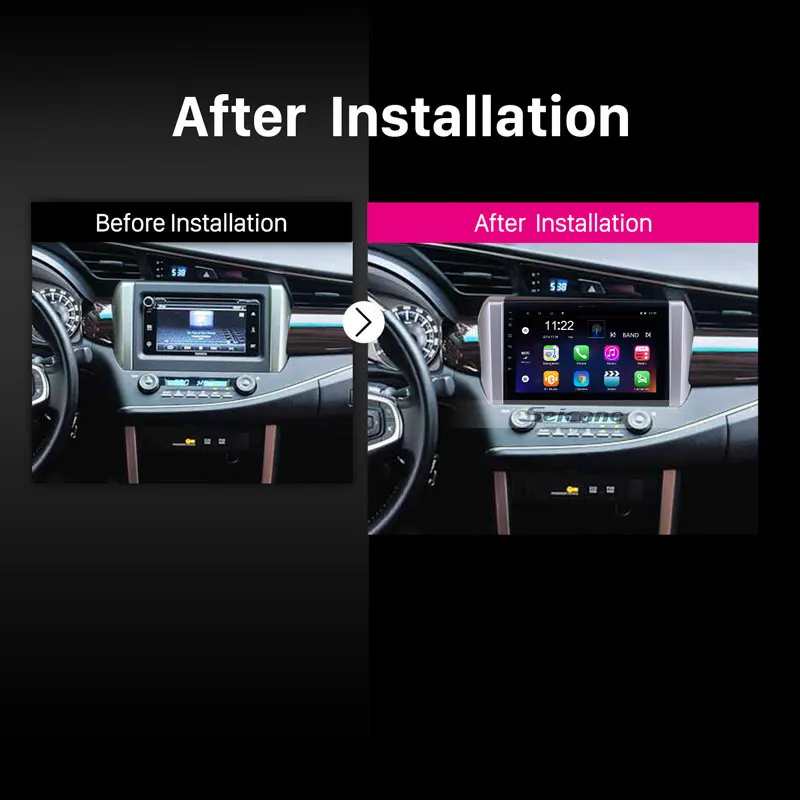 Excellent Seicane For 2015 Toyota INNOVA Car Radio 9 Inch HD Android 8.1/7.1 Quad-core GPS Navigation Bluetooth WIFI 3G Multimedia Player 5