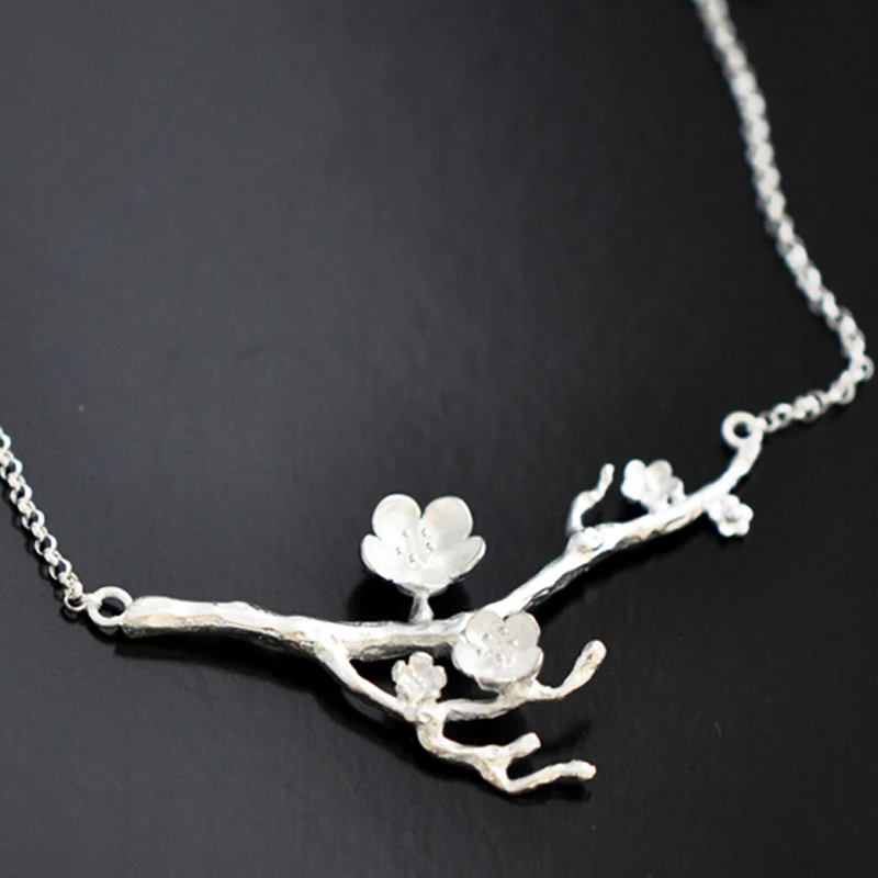 

925 Sterling Silver branches flower Necklaces & Pendants For Women High Quality Sterling-silver-jewelry