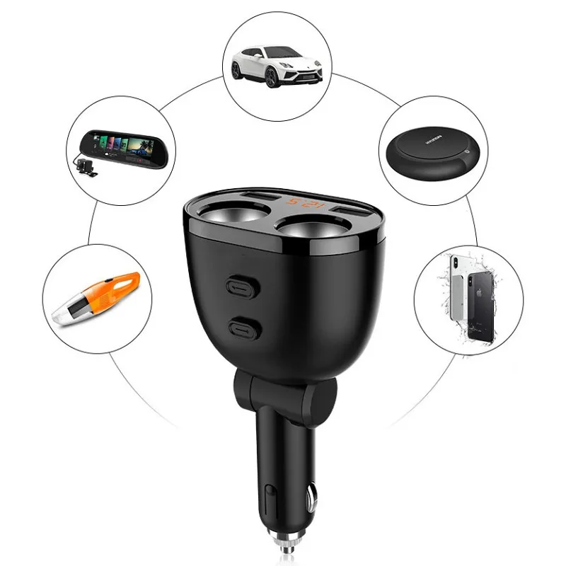 CARCHET 3.2A المزدوج USB شاحن سيارة 2 ميناء شاشة الكريستال السائل 12-24 V السجائر مقبس ولاعة سريع سيارة شاحن محول الطاقة سيارة التصميم