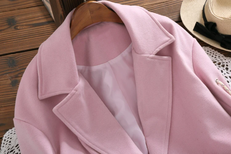 Laine Nouvelle Survêtement Long Femmes Style 8349 Hiver Preppy Manteaux Manteau Rose Orange qxwxBA4
