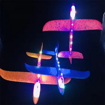

Children LED Airplane Hand Launch Throwing Glider Aircraft Inertial Airplane Toy Plane Model Random Color