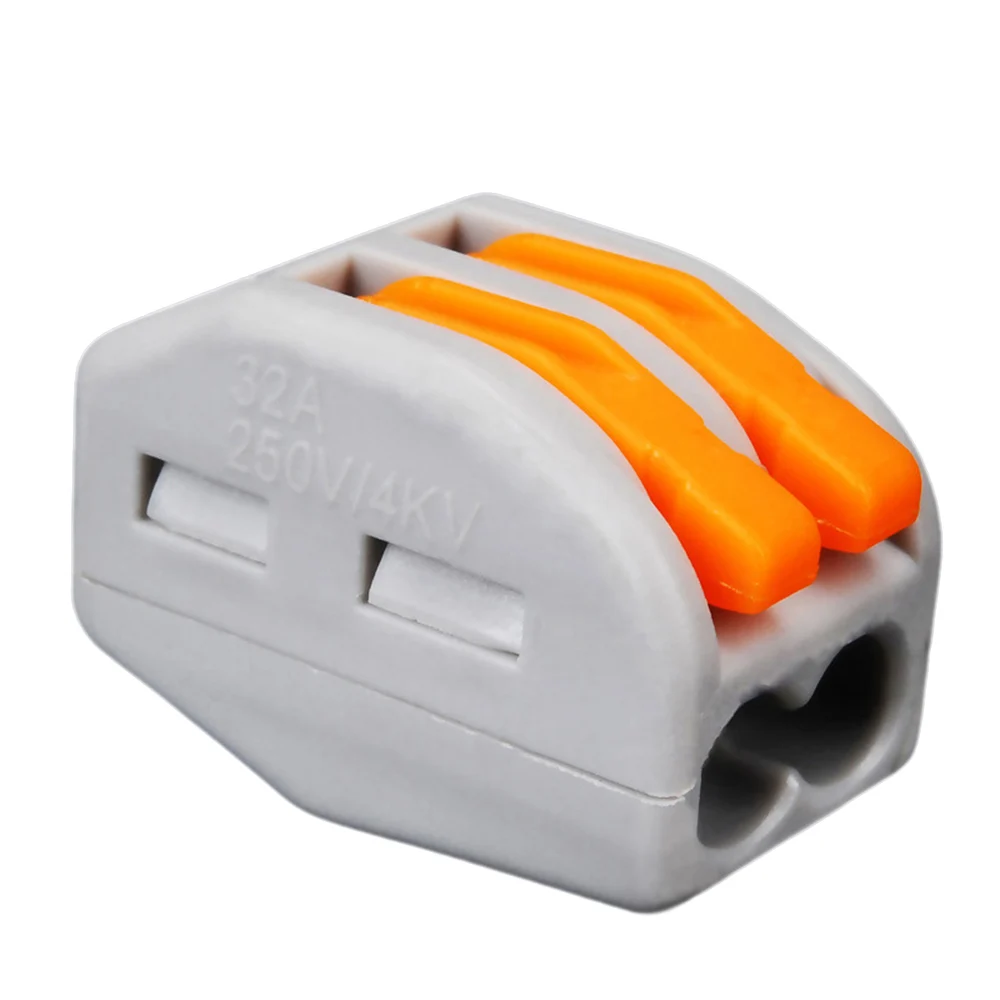 

10pc/set Pin Lever Conductor Terminal 2 Way Push Fit Block Cable Wire Connector Electric Cable Connector Wire 0.08-2.5mm2