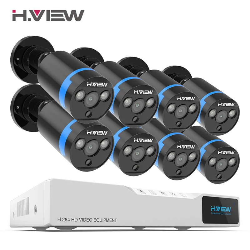 Acheter H. voir Système de Caméra de Sécurité 8ch CCTV Surveillance Kit 8 pcs 1080 p CCTV Caméra 2.0MP Caméra Extérieure de Surveillance Kit Pas HDD