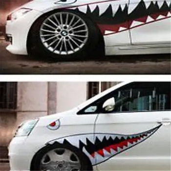 

2 Pcs Shark Mouth Teeth Graphics Vinyl Stereo Car Stickers Complete Shark Mouth Tooth Decal Trim Stickers Car Accessories