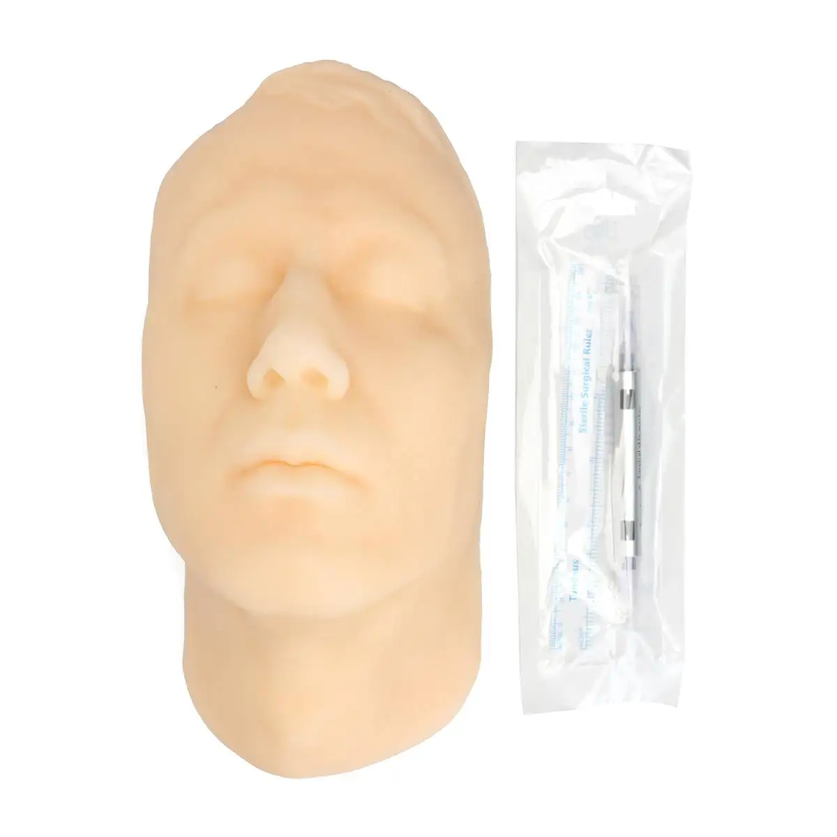 

1 Set Medical Facial Skin Suture Model School Educational Suture Teaching Practice Face Head Model Silicone Skeletal Tissue Kit
