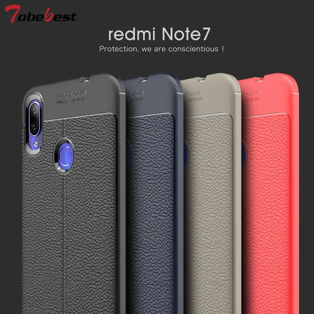 

Case For Xiaomi Redmi Note 7 Case Cover Litchi Pattern Soft TPU Silicone Bumper Phone Case For Redmi Note 7 Pro Back Cover Coque