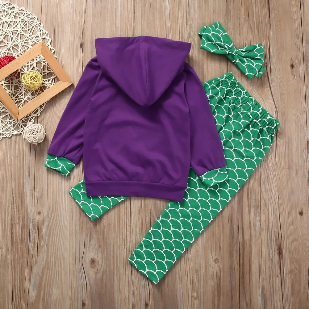 Pudcoco/Одежда для девочек; топы с русалочкой для маленьких девочек; комплект леггинсов с капюшоном и штанами; От 1 до 6 лет