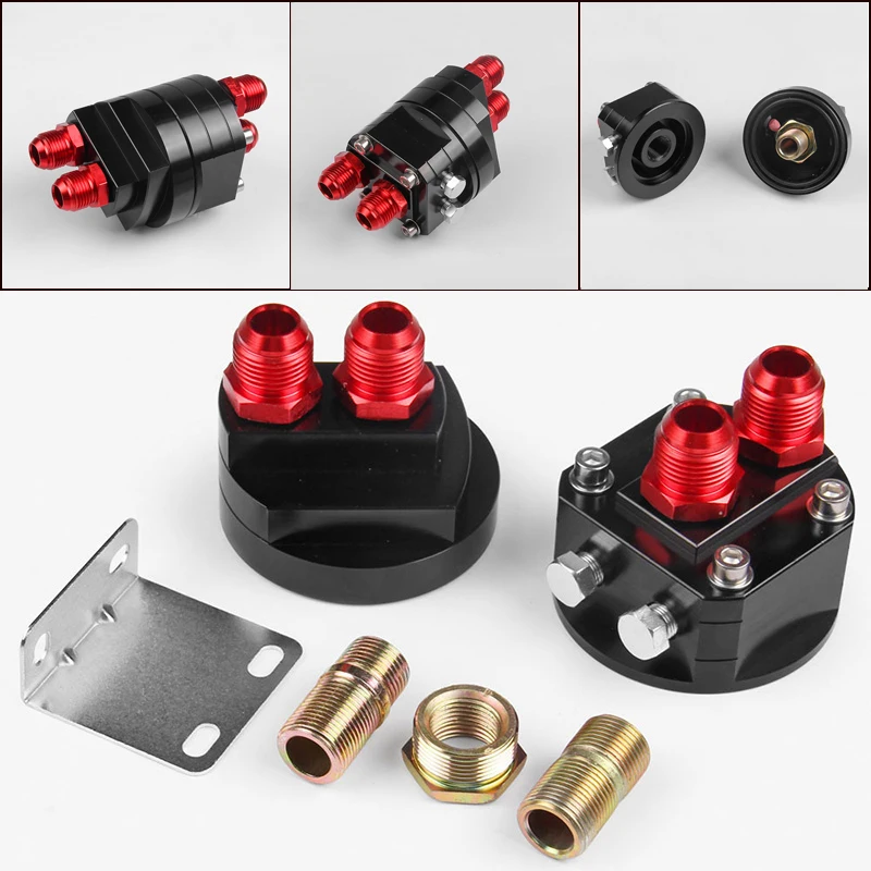 

2x Oil Filter Relocation Male Sandwich Fitting Adapter Kit 3/4*16/20*1.5 Parts