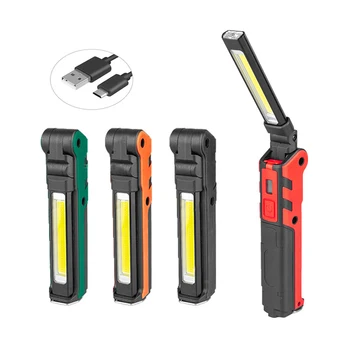 

CLAITE COB Front+Side LED 270° Rotation USB Charging Work Light Magnet Tail Folding Flashlight