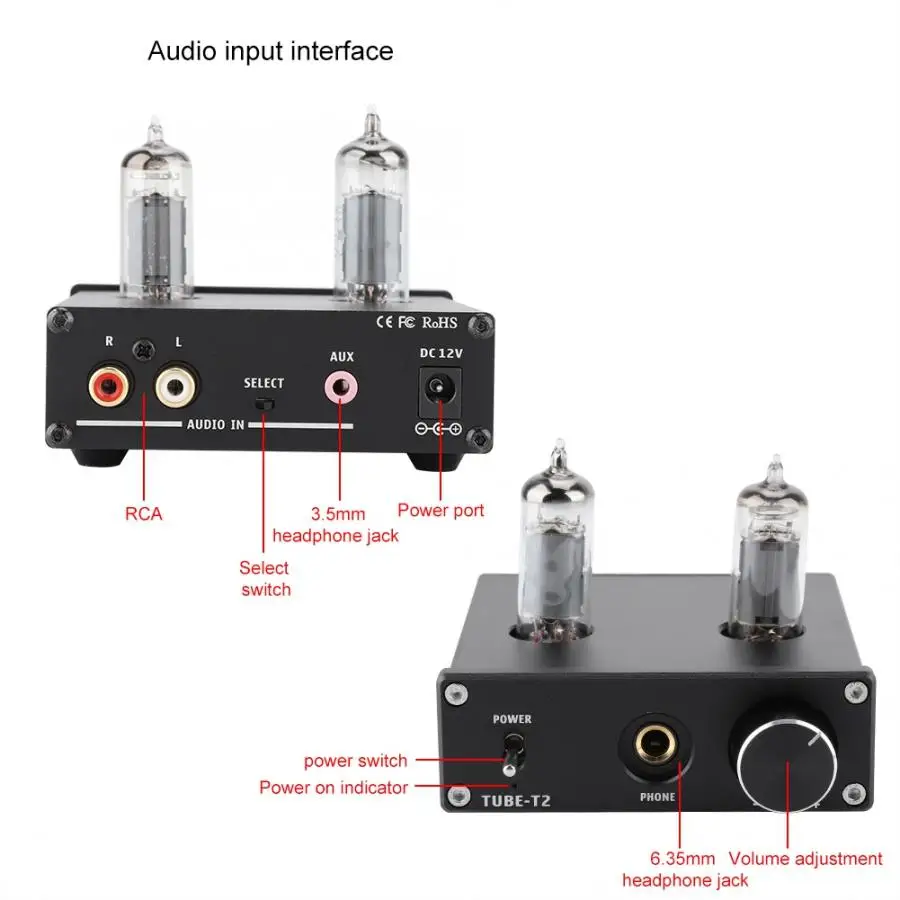 

Nobsound Amplifier Audio TUBE-T2 Electron Valve Tube HIFI Audio Amp Stereo Bile Amplifier Decoder Effector Power Subwoofer