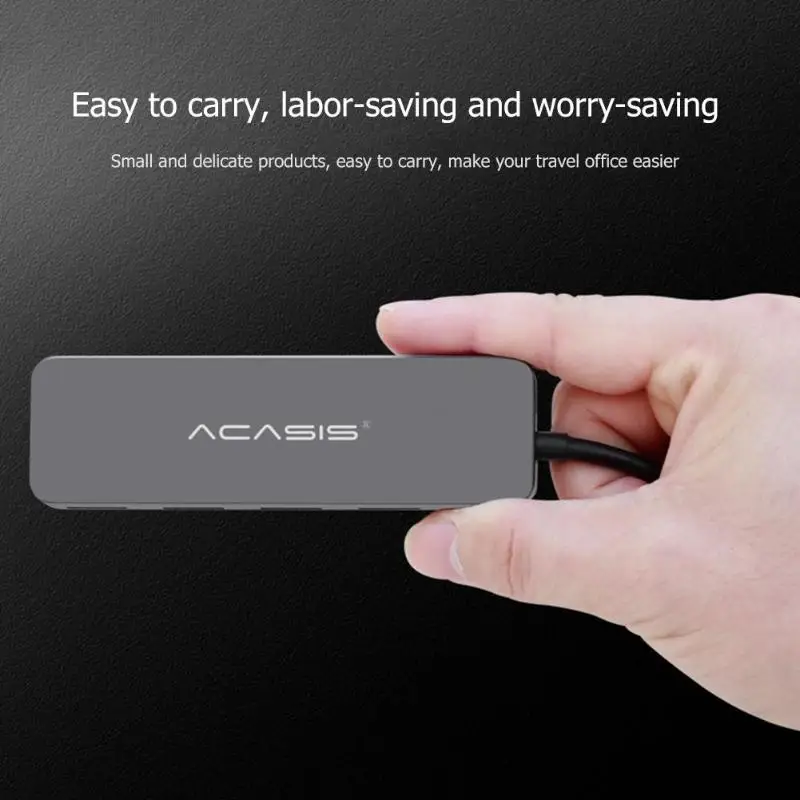 Acasis HS 080 USB Hub Алюминий сплав 4 Порты и разъёмы 3 0 Splitter Адаптер Для iMac MacBook Air usb3.0 ПК