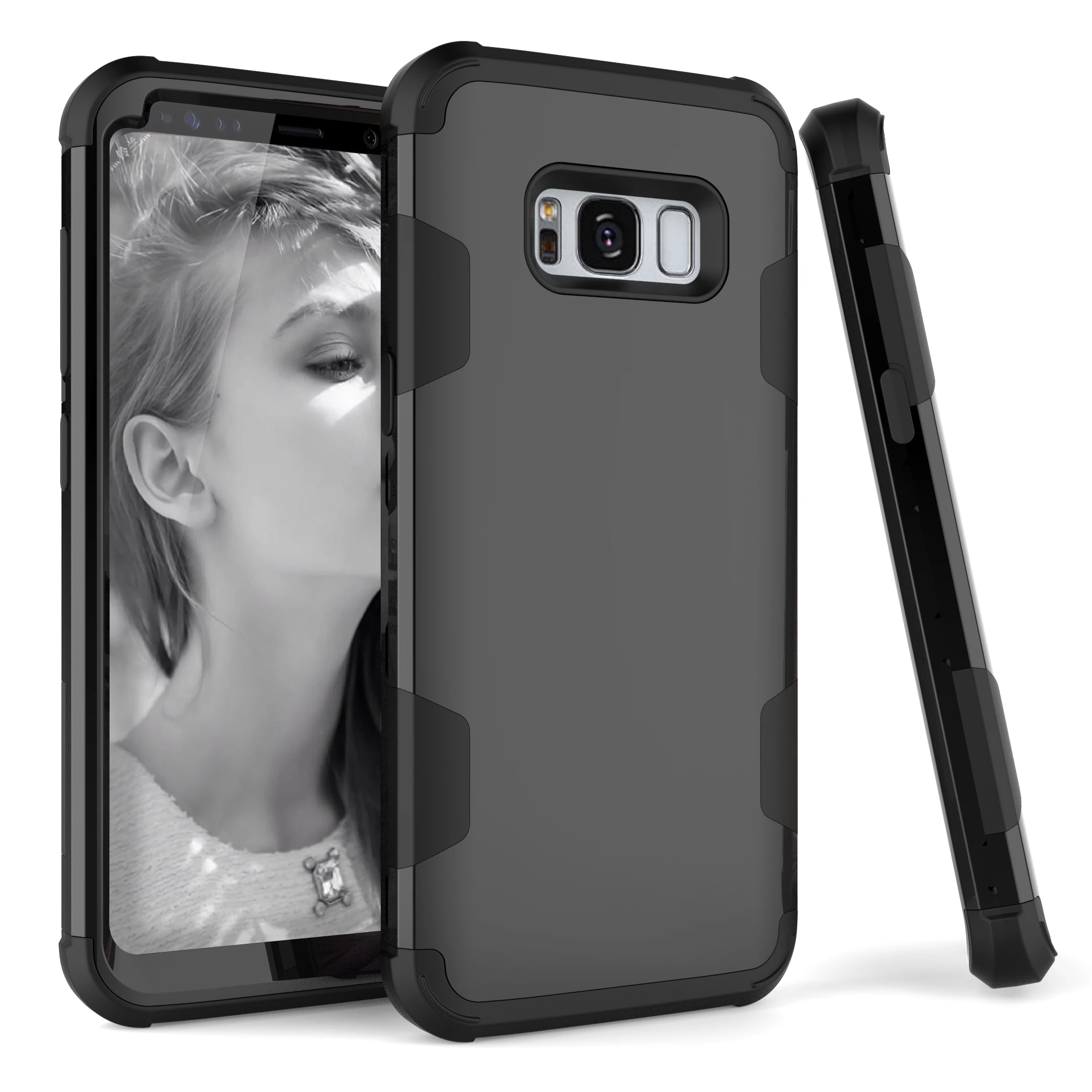 Luxury Case For Samsung Galaxy S8 plus Cover Plain For 3 in 1