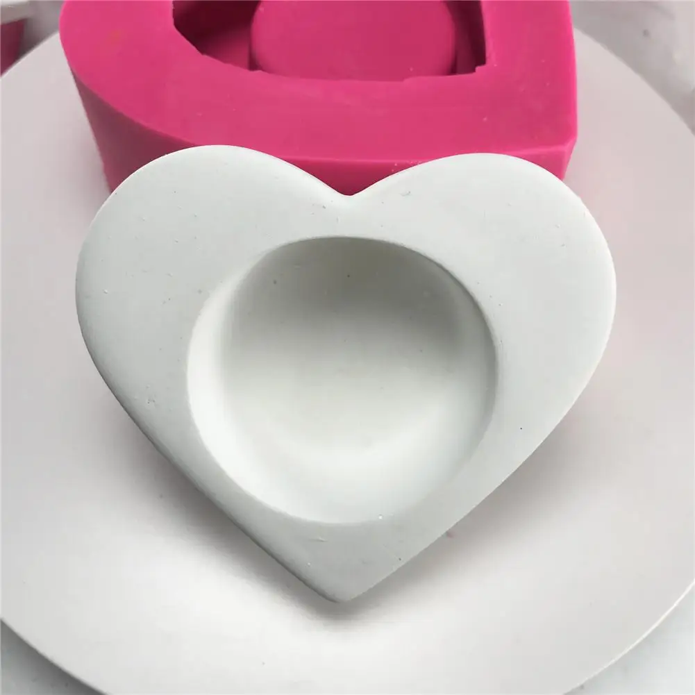 Силиконовая форма в форме сердца подсвечник силиконовая форма пластырь для ароматерапии форма DIY цветочный горшок ручной работы бетонная форма