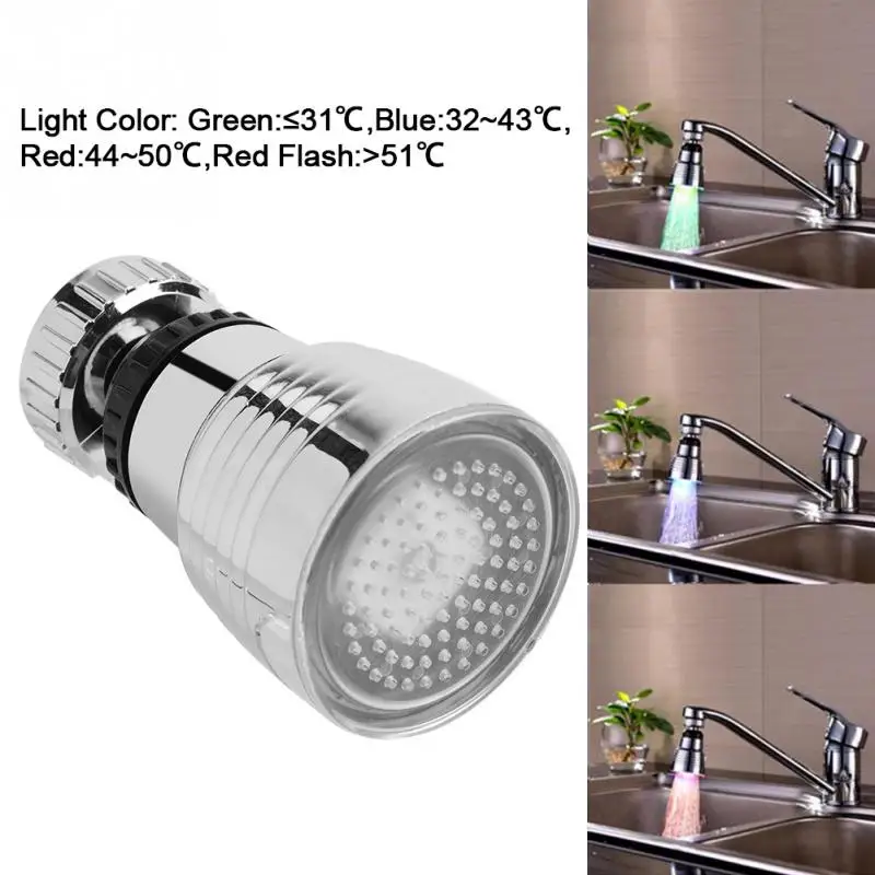 

Faucet Sprayer w/ LED light 360 Degree Swivel 3Color Temperature Controlled LED Light Kitchen Sink Faucet Spray LED Head Sprayer