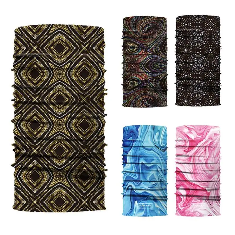 cheap Bicycle Magic Headband Outdoor Sports Face Mask 3D Digital Irregular Print Riding Headband Scarf Bike Head Scarves
