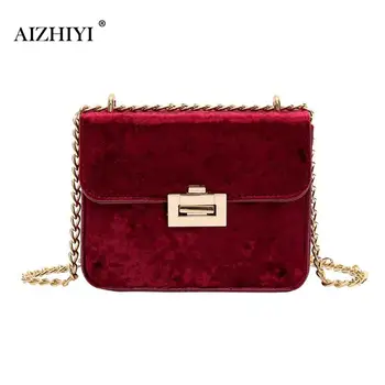 

Women Velvet Fashion Shoulder Bag Female High Quality Clap Clutch Chain Handbag Girls Croosbody Messenger Bags Bolsa Feminina