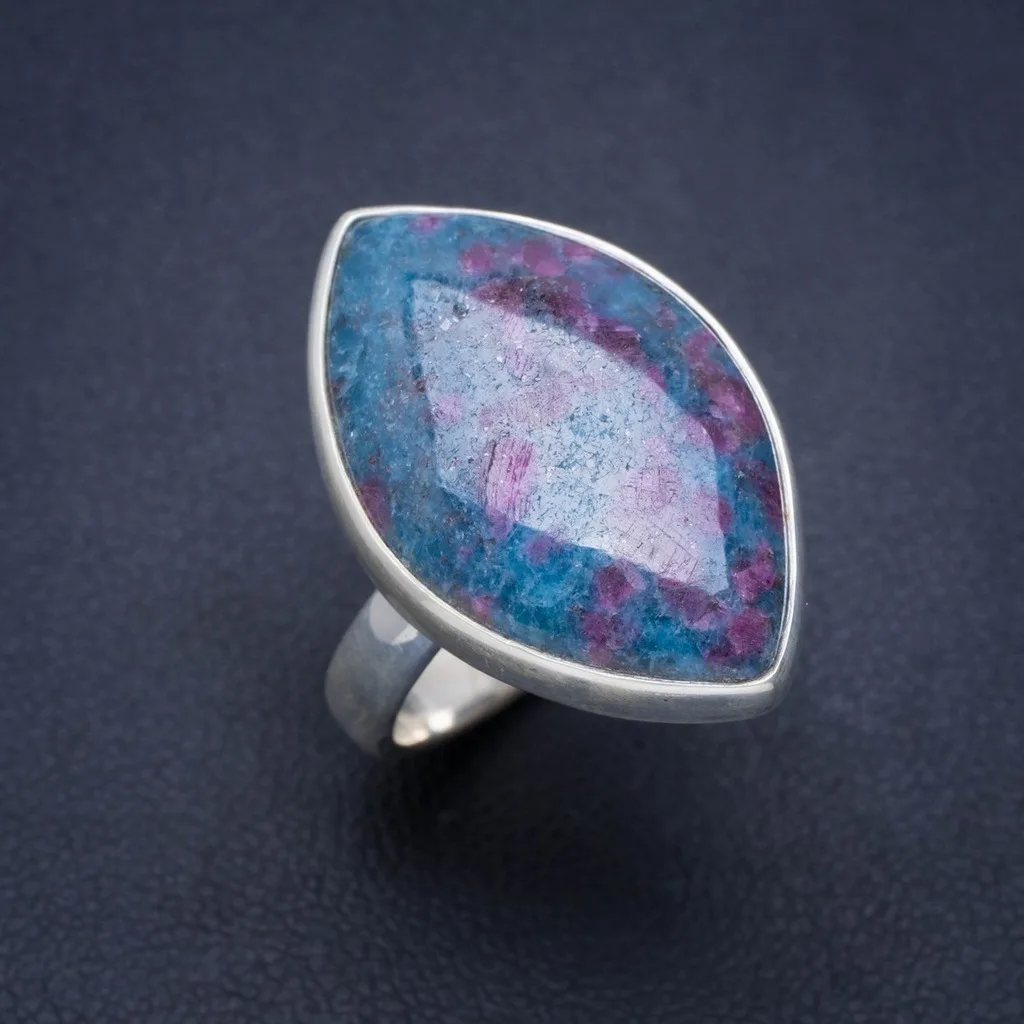 

Natural Ruby Zoisite Handmade Unique 925 Sterling Silver Ring 6.5 A1281
