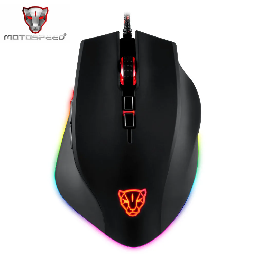 Motospeed V80 5000 dpi оптическая RGB подсветка Проводная игровая мышь USB PMW3325 эргономичная геймерская мышь для ПК ноутбука PK V30 V40 V60 V70