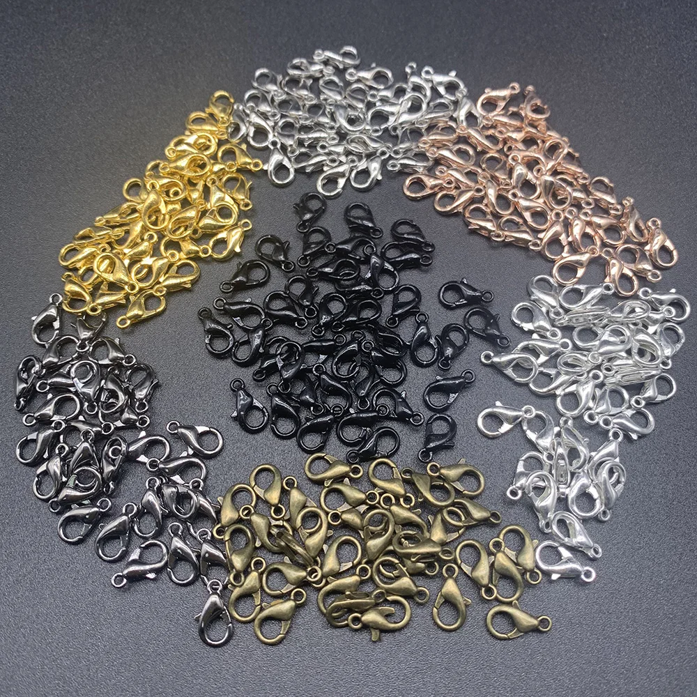 

30pcs/lot 10mm Lobster Clasps Hooks Accessories Metal 7 Colors Wholesale For Jewelry Making Finding DIY Necklace Bracelet