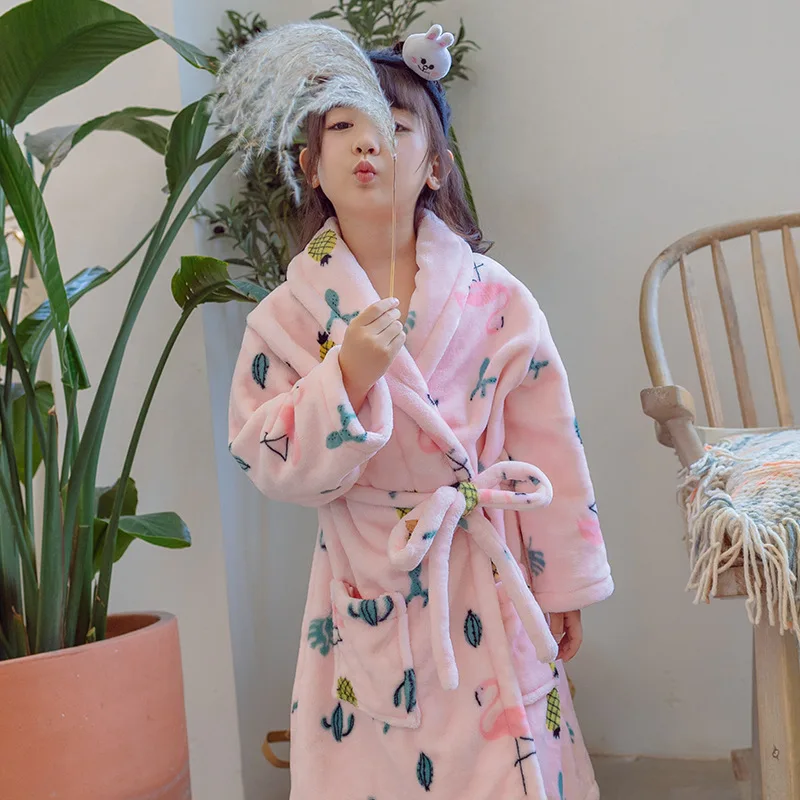 Children's Robes for 4 10 Years Baby Kids Pajamas Boys Girls Cartoon