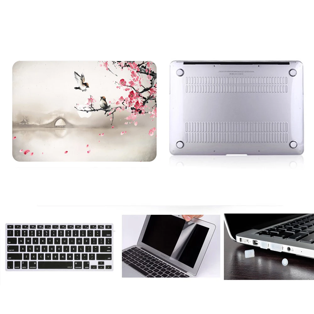 

Laptop Case Notebook Tablet Shell Keyboard Skin Cover Screen Film Dust Plugs For Macbook 11 12 13 15" Air Pro Touch Bar Retina