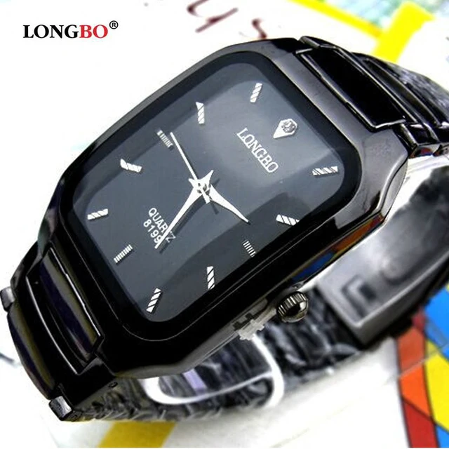 Fashion 2018 Longbo Brand Man Woman Lovers Clocsk Full Black Stainless Steel Qua Fashion 2018 Longbo Brand Man Woman Lovers Clocsk Full Black Stainless Steel Qua