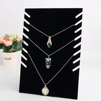 

Necklace Pendant Chain Display Holder Stand Velvet Easel Organizer Rack