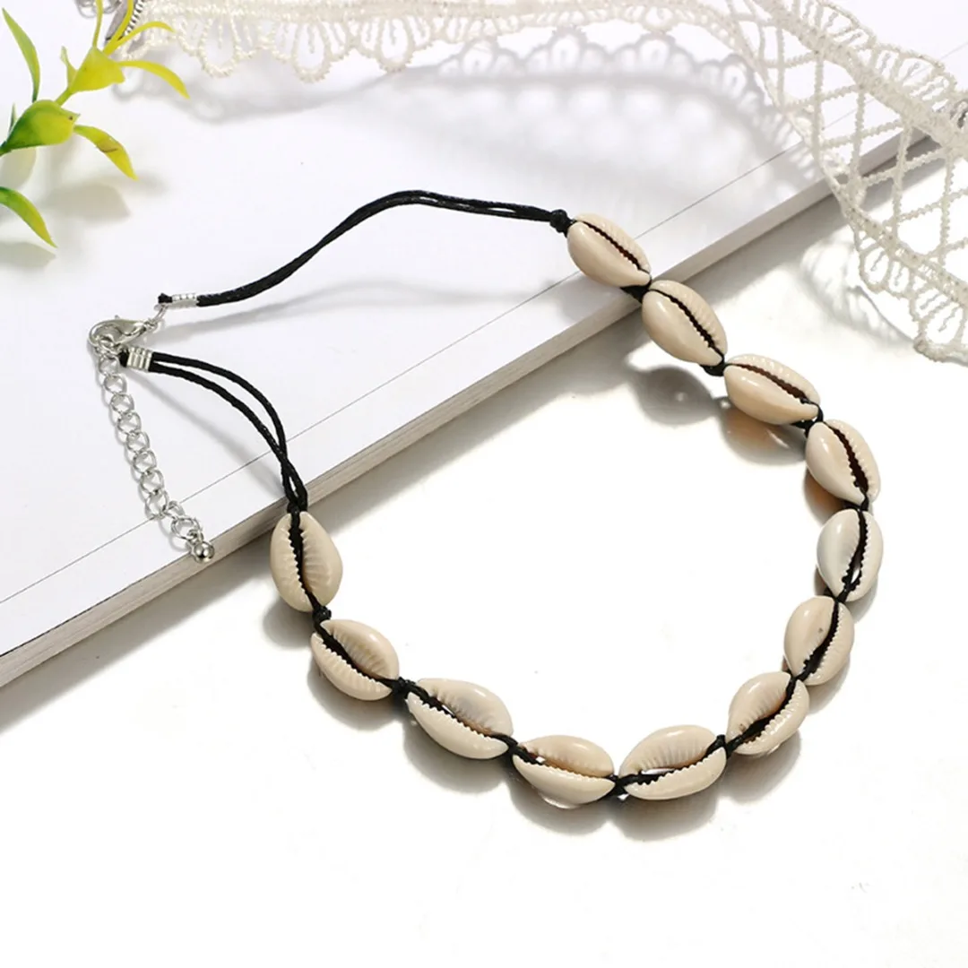 

Summer Sexy Natural Shell Choker Necklace For Women Bikini Accessories Shellhard Trendy Cowrie Clavicular Chain Boho Jewelry