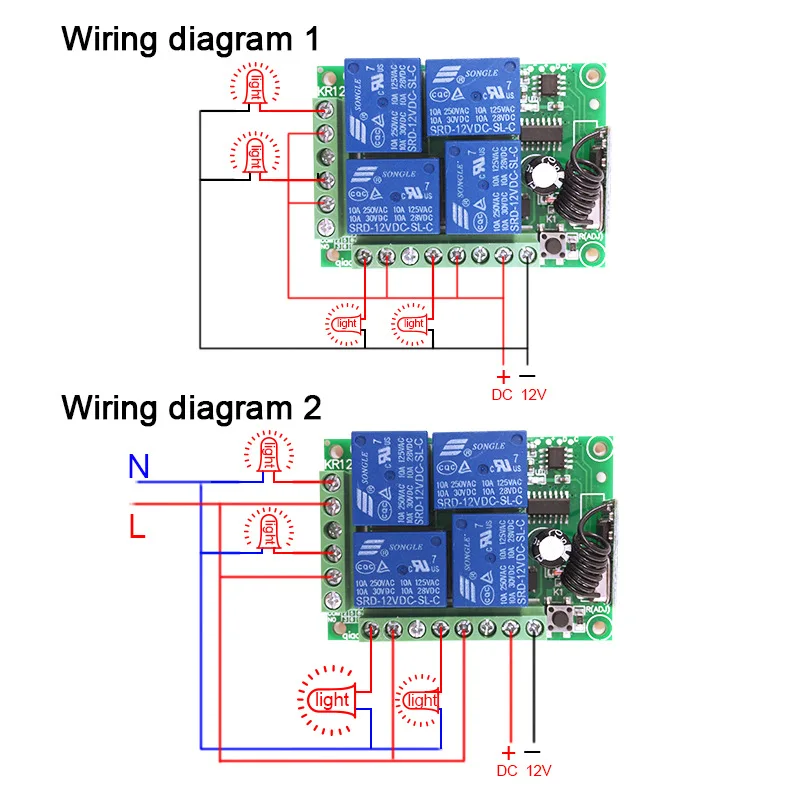 DC12V 1 2 4 CH/AC 85 V 110 220 CH реле Модуль 433 МГц Беспроводной удаленного Управление