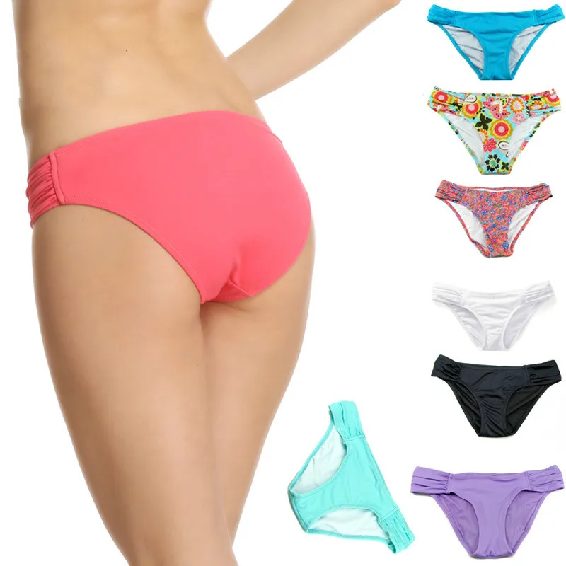 

High quality 100% Original Factory Lined Monokini Sexy bikini bottoms swimwear Printing bikini swimming trunks11color choices