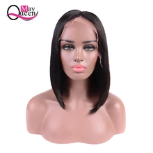 Short Lace Frontal Human Hair Wigs Brazilian Remy Hair Bob Wig with Pre Plucked Hairline with baby hairs Free Shipping