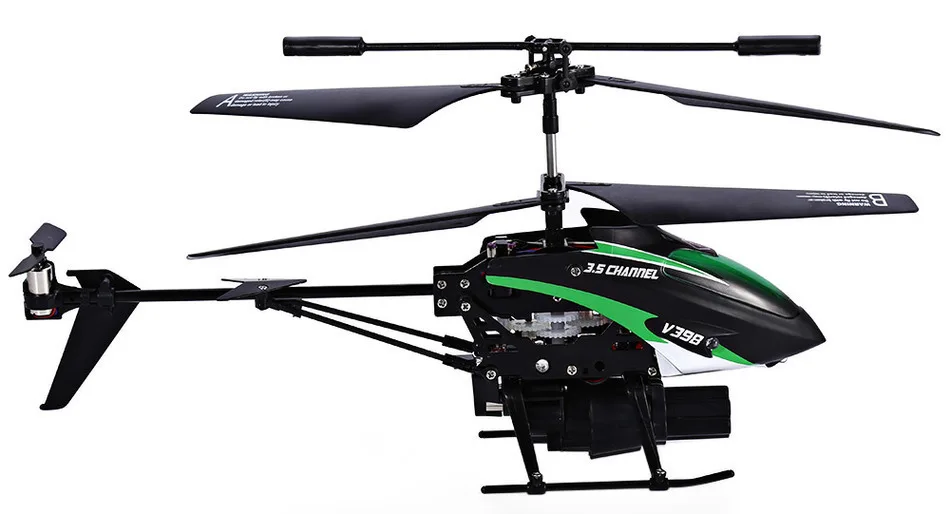 WLToys V398 Missile Launching Built-in Gyro Infrared RC Helicopter 3.5 Channel Remote Control Helicogyro With Gyro Green Red