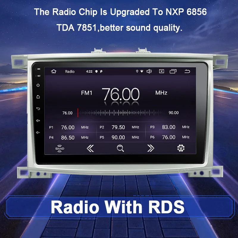 Clearance Funrover 2.5D+IPS Quca 4 Core Android 9.0 Car multimedia DVD player for Toyota Land cruiser 100 LC 100 car radio Dsp RDS BT WIFI 3