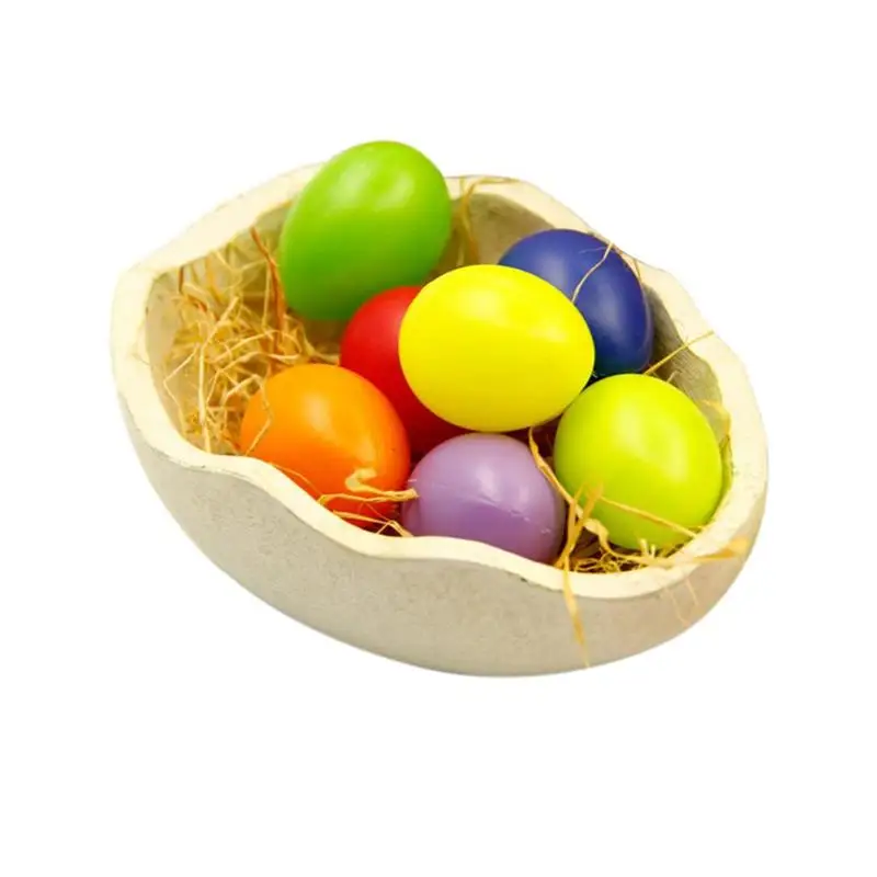 

36pcs Artificial Lovely Kids DIY Hand Painted Eggs colorful Simulation Easter Eggs Children Education Puzzle Toy