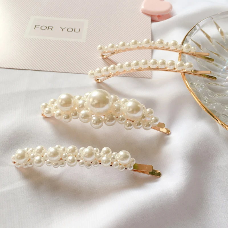 

LNRRABC FASHION hairpin pearl high quality Korean popular elegant handmade hair clips exquisite ladies drop hair accessories