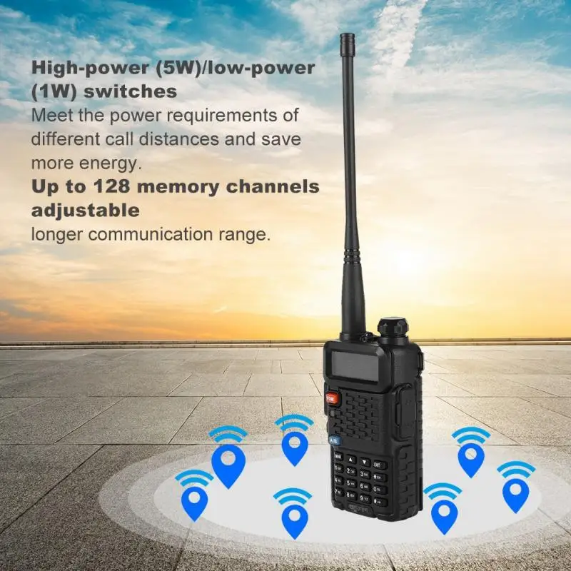 Портативная рация UHF VHF двухдиапазонный открытый дальний приемопередатчик 100 240 В