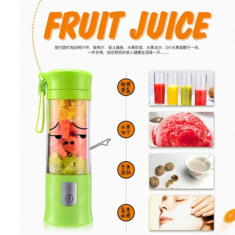 

Portable Mini Travel Fruit USB Juicer Cup, Personal Small Electric Juice Mixer Blender Machine With 4000mah Rechargeable Battery