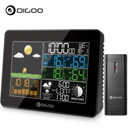 Digoo DG-TH8868 метеостанции Беспроводной термометр гигрометр метр Цвет Экран атмосферное Давление прогноз сенсорные часы