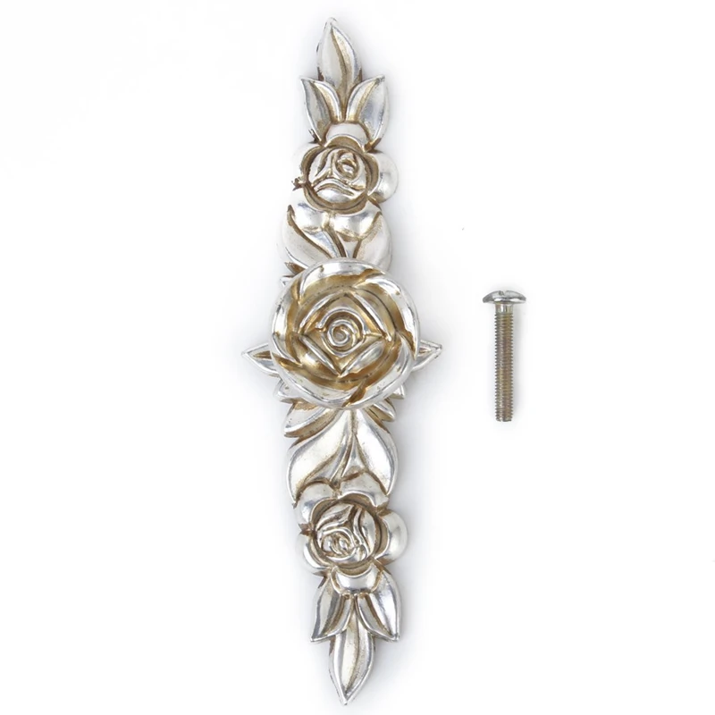 

2 Piece 146 Mm Antique Silver Rose Drawer Cabinet Door Knob Handle Pull Hardware