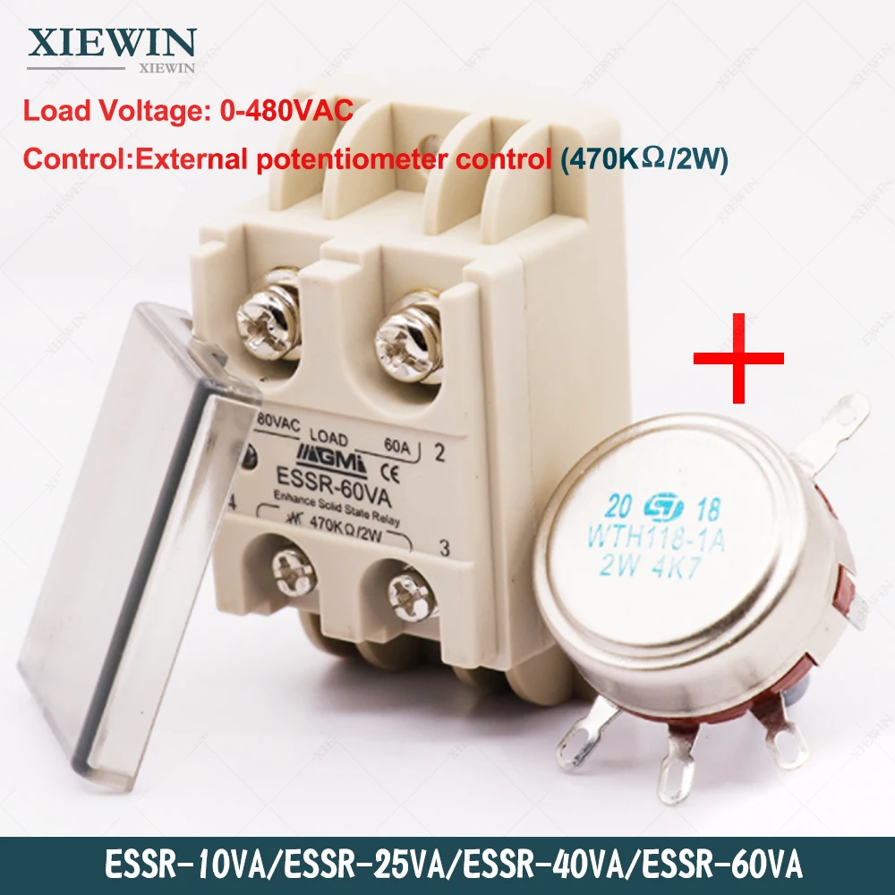 

Free Shipping SSR-25VA SSR-40VA SSR-60VA 480V AC High Voltage Solid State Relay 25A 40A 60A Single Phase Voltage Regulator SSR