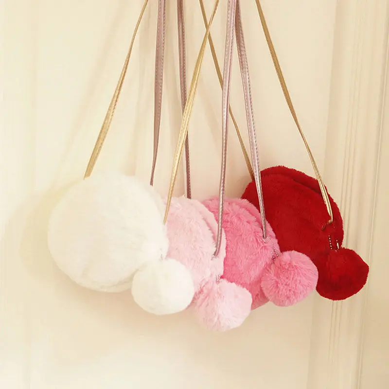 

2019 Children Girls Cute Fur School Bag Small Winter Kids Fashion Shoulder Bags New