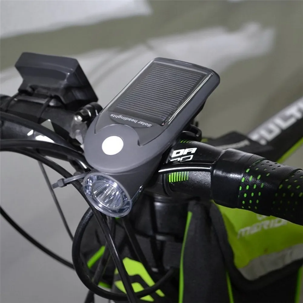 Solar Power Bicycle Light 360 Degree Rotating Bike Front Light USB