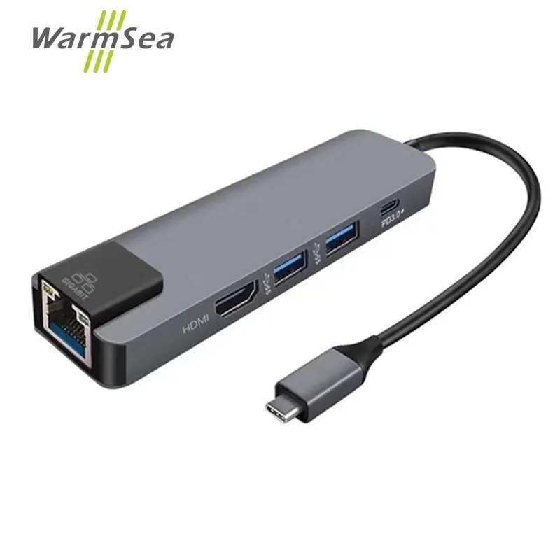 Концентратор USB Type C HDMI 4K концентратор для Гигабитного Ethernet Rj45 Lan 2 3 0 адаптер Mac book