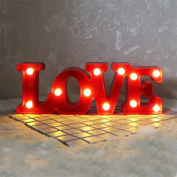 

INS Romantic L-O-V-E LED Letter Light Nordic Decorative Lights For Home Bar Party Wedding Decoration Hot Sale Holiday Lights